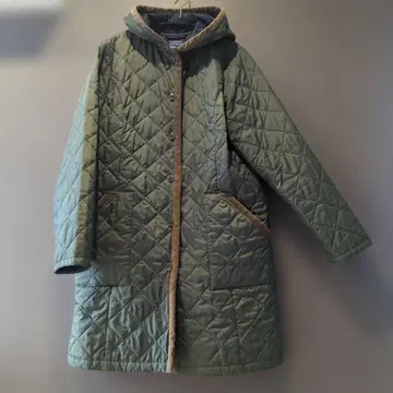 HUMAN WOMAN 퀼팅 자켓 후드 부착 카키