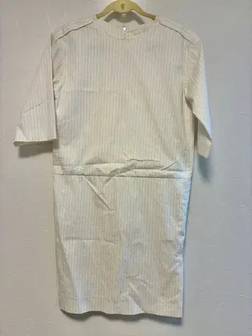 스트라이프 원피스 7부 소매