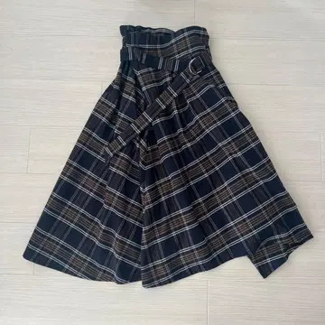 PAGEBOY 체크 무늬 랩 스커트