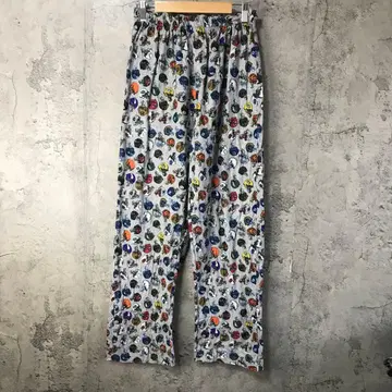 B876 구제 의류 패턴 팬츠 파자마 팬츠 그레이 키즈 90s Y2K
