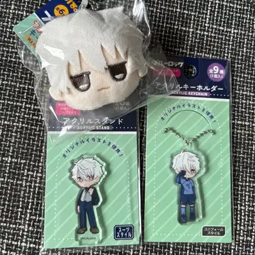 블루 록 페이스 봉제 인형 키링 아크릴 스탠드 아크링 키링