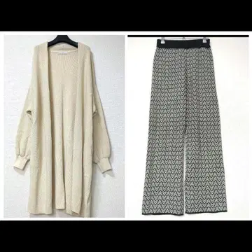 니트 롱 가디건 드롭 숄더 L 하자품 니트 팬츠 덤