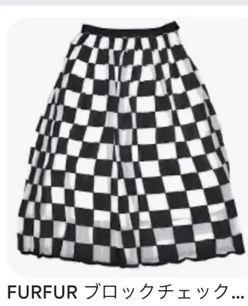 FURFUR 블록 체크 스커트