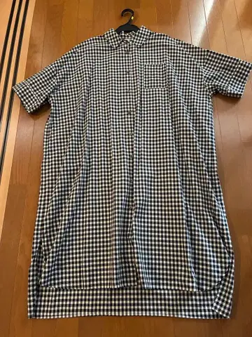 PAR ICI 깅엄 체크 셔츠 원피스