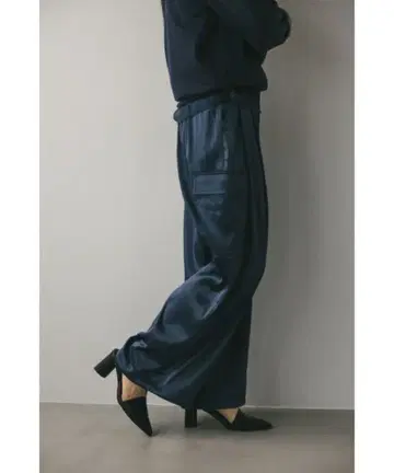 스타일 믹서기 거울 새틴 카고 팬츠