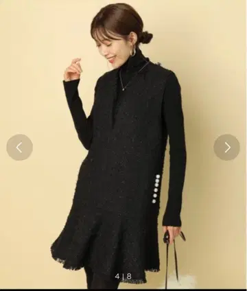 아푸와이저 리셰 트위드 페플럼 미니 원피스 M