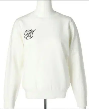 저스길리티 자수 화이트 크루넥 스웨터 2 사이즈