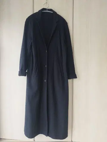 cinq symphonie NAVY 울 롱 체스터 코트