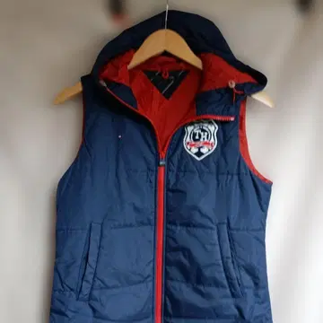 Tommy 여성용 후드 부착 베스트 S 사이즈 네이비