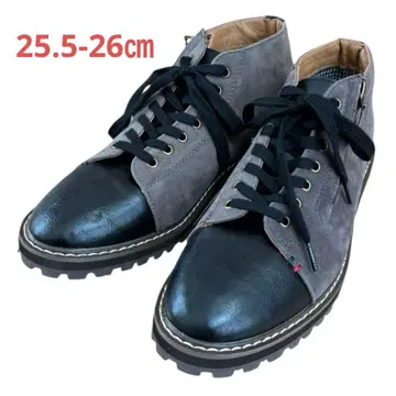 이소재 절개 사이드 지퍼 남성 신발 S 25.5-26cm 그레이/블랙