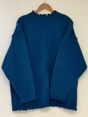 SLY 구매품 데미지 가공 오버 사이즈 니트 스웨터 블루 파랑