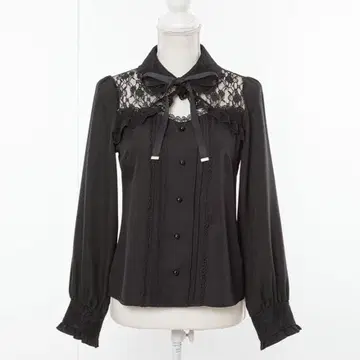 프릴 볼레로 요크 레이스 리본 블라우스