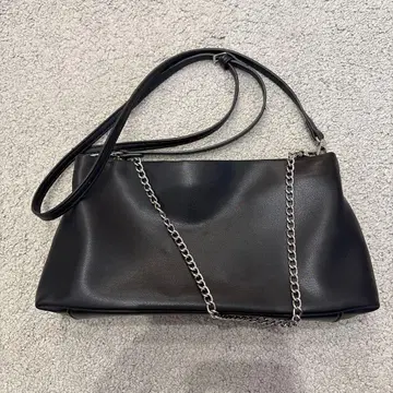 MERI 미 블랙 숄더백 더블 스트랩