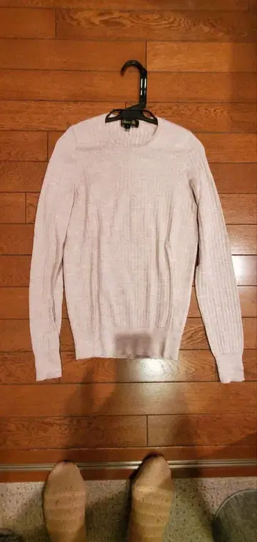 드로어 18G 캐시미어 실크 리브 니트 크루넥 니트