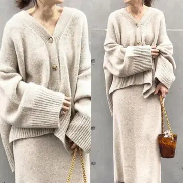 plage Slit 가디건 플라주 베이지