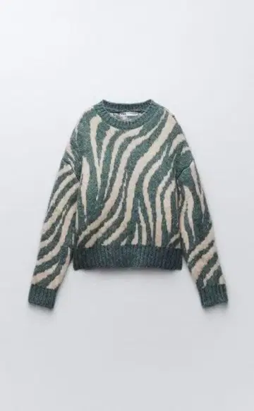 ZARA 애니멀 프린트 자카드 니트 제브라 패턴