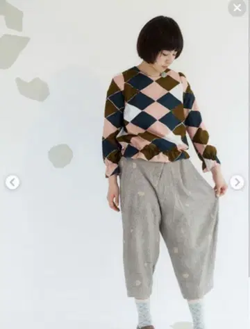 미나 페르호넨 pebble 크롭 팬츠 브라운 mina perhonen