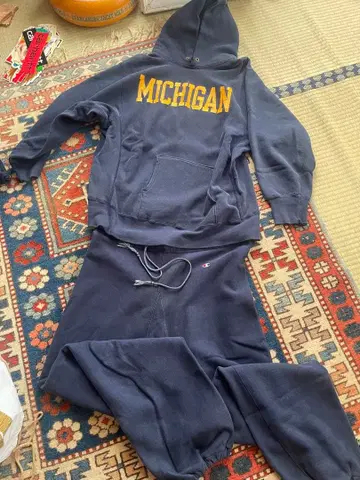 80s Champion 미시건 셋업 vintage