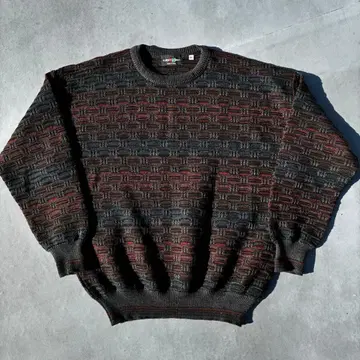 90s 알베르토 단티 이탈리아제 3D 니트 입체편직 올 패턴 레어