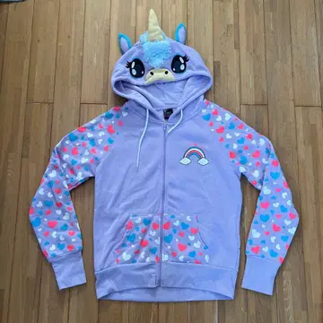 유니콘 후드티 XL 사이즈 연보라