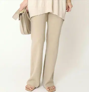 MUSE de Deuxieme Classe 리브 팬츠 베이지