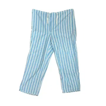 빈티지 파자마 팬츠 스트라이프 구제 의류 스카이블루