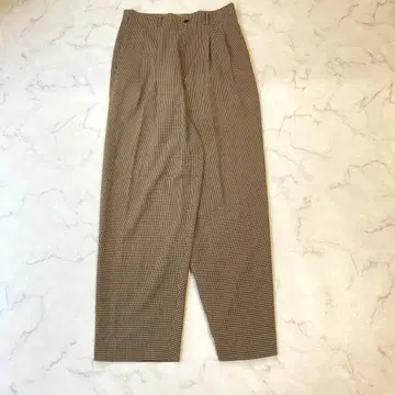 JURGEN LEHL 요건 레일 실크 혼방 팬츠 M 체크 브라운