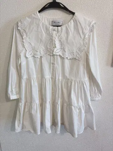 세일러 카라 자수 튜닉 블라우스 le reve vaniller