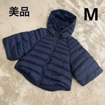 새상품급 다운 80% 페더 20% 다운 자켓 M 네이비 7부 소매