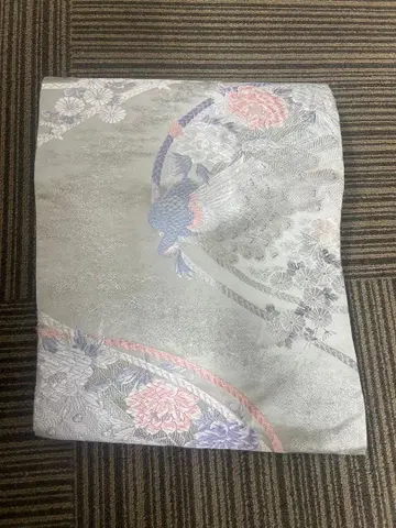 ST-187 실버 계열 꽃무늬 나고야 오비