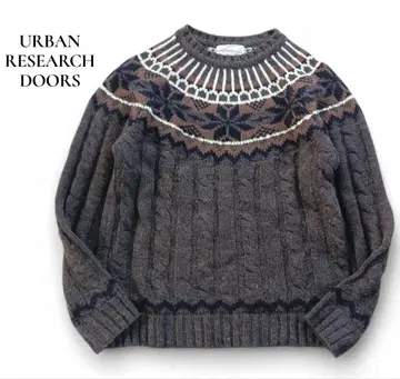 어반 리서치 도어스 노르딕 니트 38 브라운 스웨터 케이블