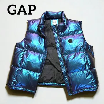 GAP 다운 베스트 파랑 보라색 메탈릭 사이버 리플렉터 컨디션 최상 M