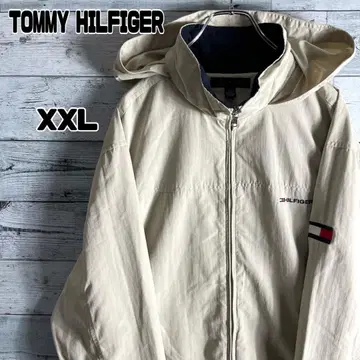 타미힐피거 자수 로고 나일론 자켓 후드 수납식 남성용 XXL