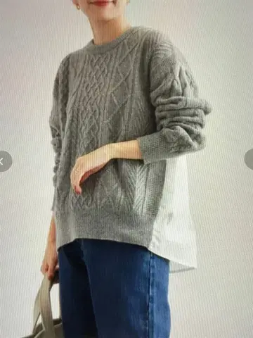 어반 리서치 도어스 아란 패턴 백 셔츠 풀오버