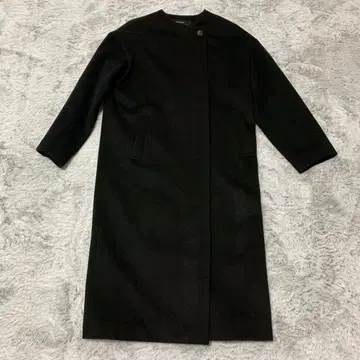 새상품급 저널 스탠다드 울 노카라 롱 코트 블랙