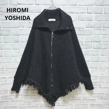 [ 히로미 요시다 ] 펠리시모 판초 케이프 니트 일본제 울 혼방 따뜻한