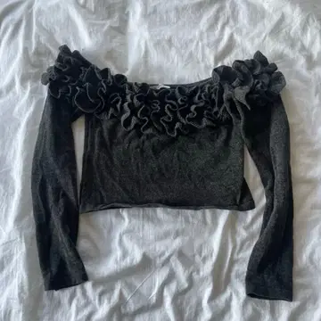 ZARA 오프숄더 상의 그레이 M 사이즈