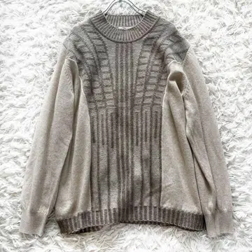 캐시미어 100 버티컬 라인 디자인 니트 빈티지 루즈핏