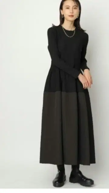 CADUNE 자카드 도킹 원피스 38 사이즈