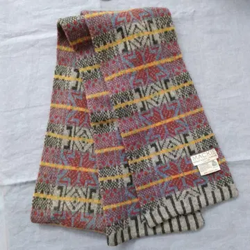 MACKIE 울 머플러 기하학 패턴