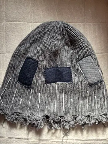 남녀 공용 그레이 니트 모자