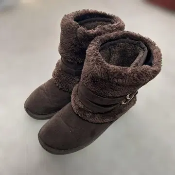 브라운 퍼(fur) 장식 캐주얼 부츠 겨울 상품 여성용