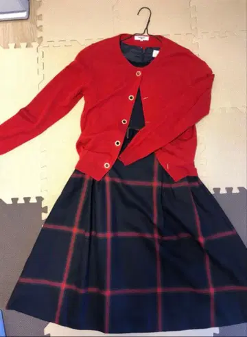 ef-de 체크 원피스 내추럴 뷰티 가디건 M