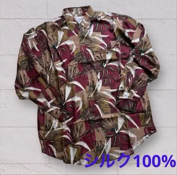 새상품 GOOUCH 실크 100% 긴팔 셔츠 M 앤티크 셔츠 구치