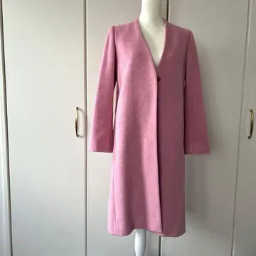 미사용 새상품 ROPE 로페 체스터 코트 핑크 아뉴앙스 36 울