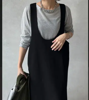 DouDou U넥 리브 종이상자 원피스