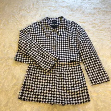 ZARA 하운드투스 체크 패턴 셋업 L