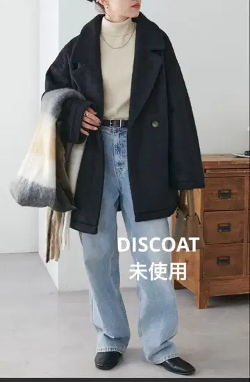 미사용 DISCOAT 자켓 코트 블랙 M 오버 사이즈 택 포함