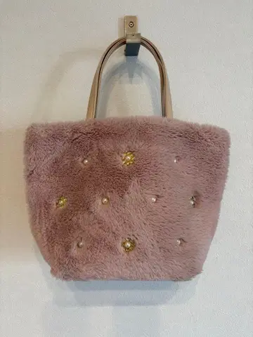 COLORS by Jennifer SKY 핑크 퍼 토트백