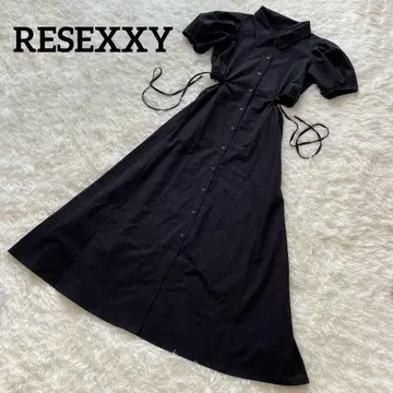 완판템 RESEXXY 리젝시 허리 오픈 셔츠 원피스 블랙